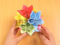 Origami hoa kusudama hình cầu