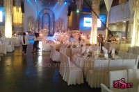 Sắc trắng của khăn trải bàn trong đám cưới Ngọc Thạch